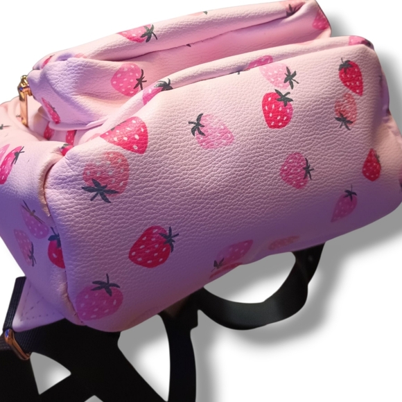 Claire's Strawberry Mini Faux Leather Backpack - Picture 6 of 9